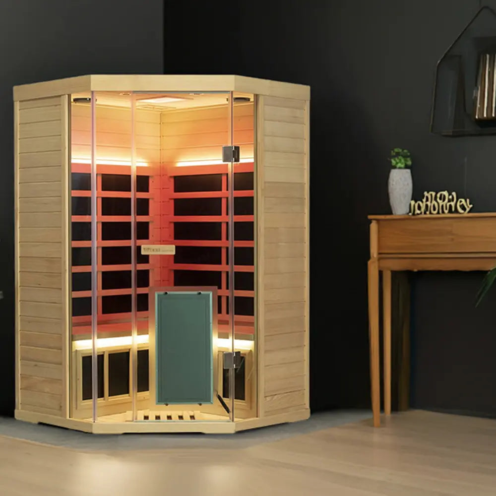 SH07 2 to 3 Person FAR Infrared Sauna in Hemlock