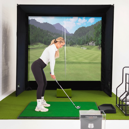 Simbox Golf Simulator Enclosure with Impact Screen & Side Barriers