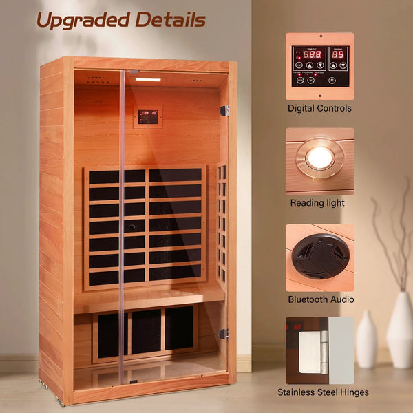 Extendable FAR Infrared Sauna with Bluetooth & LED Lights
