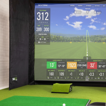 Simbox Golf Simulator Enclosure with Impact Screen & Side Barriers