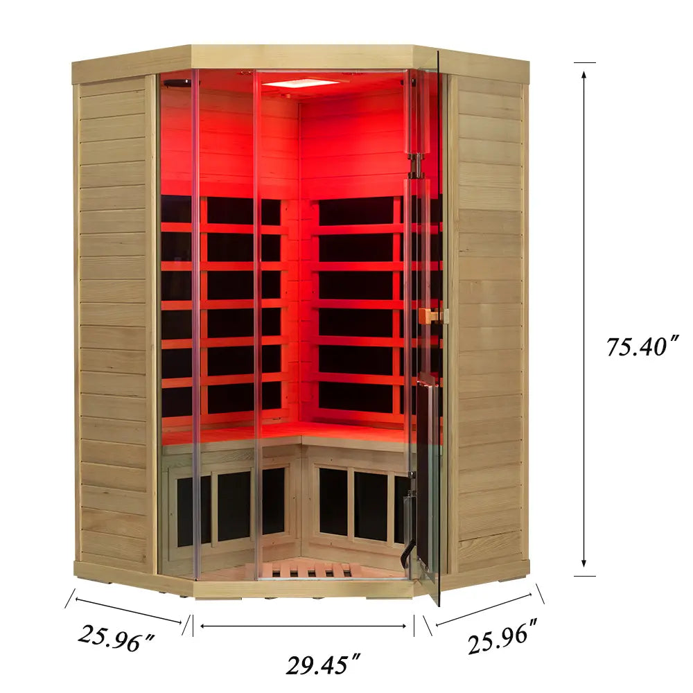 SH07 2 to 3 Person FAR Infrared Sauna in Hemlock