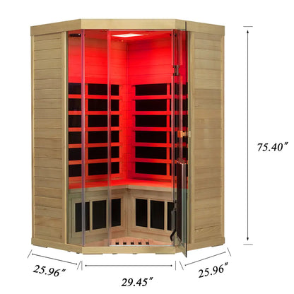 SH07 2 to 3 Person FAR Infrared Sauna in Hemlock