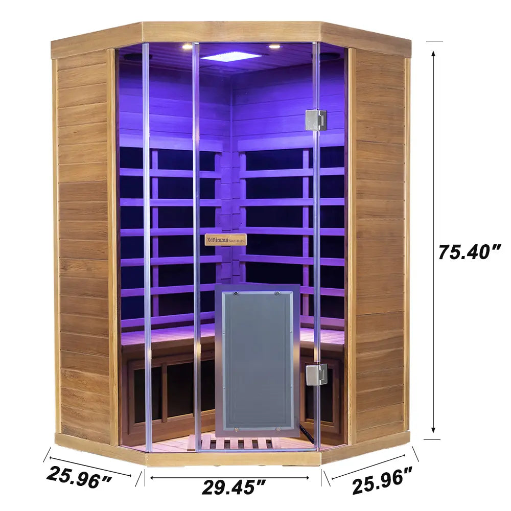 SR07 2 to 3 Person FAR Infrared Sauna in Red Cedar